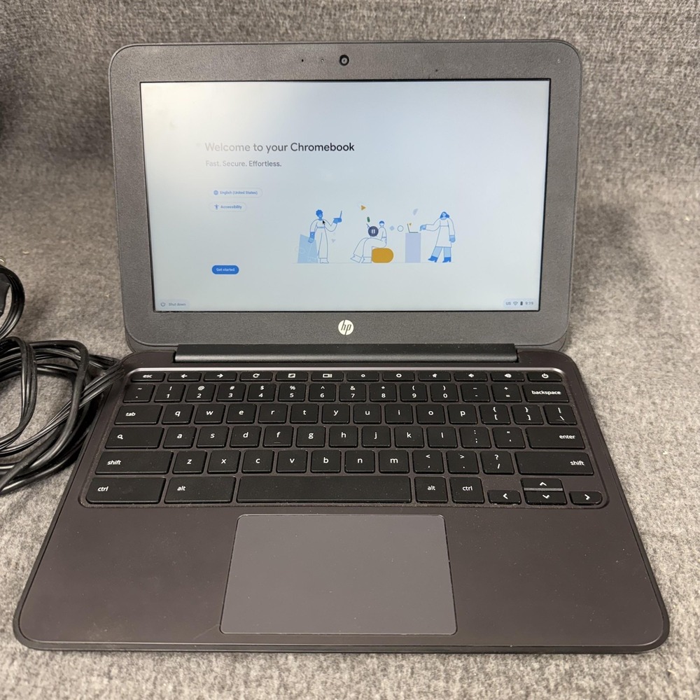 HP Chromebook 11 G5 EE Laptop Chrome OS WiFi Webcam Tested Works W Charger Black - Picture 2 of 11